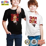 Bear Style Slam Dunk Kids t-shirt baju budak lelaki  kizmoo kids clothing  - 100% Cotton