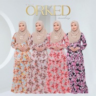 KURUNG SUIT ORKED BY TUNIK bf menyusu wuduk friendly satin printed corak bunga plus size baby blue pink grey black raya