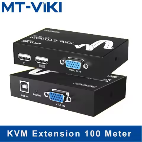 MT-Viki KVM Extension 100M Keyboard Video Mouse Repeater Adapter VGA USB Extender via UTP CAT RJ45 L