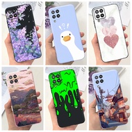 For Samsung Galaxy A22 4G Case 6.4 inch Popular Flower Shockproof Silicone Soft Cover For Samsung A22 2021 A 22 4G Casing