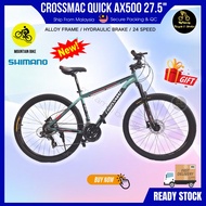 24 Speed Quick AX500 MTB 27.5 Inch Crossmac Mountain Bike [Frame 15.5" &amp; 17"] Shimano Hydraulic Brake