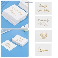 NARCISSUS1Y7KJ 50PCS Handwriting Message Cards 6x8cm DIY Wedding Party Gold Stamping