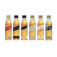 Johnnie Walker Blue Label Aged 18 Years Gold Reserve Double Black Red Blended Scotch Whisky 50ml Miniature No Box JW