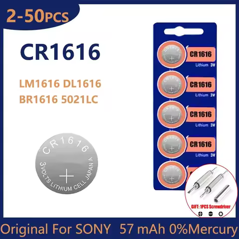 Original For SONY CR1616 Coin Cells Batteries CR 1616 DL1616 BR1616 5021LC LM1616 Lithium Battery Fo