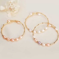 Summer Freshwater Pearl Bracelet ins Niche Design Girlfriends Sisters Bracelet Female Fresh Real Pea