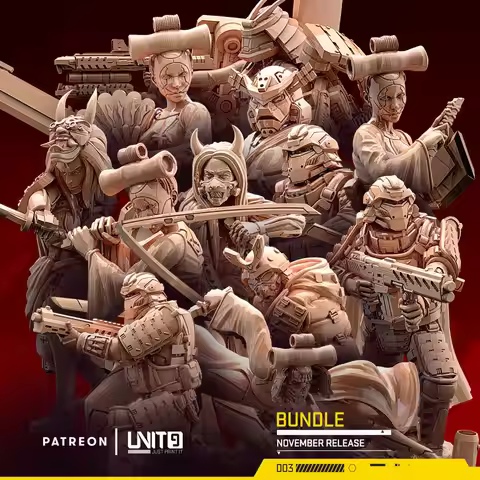 Cyberpunk Japanese ghost warrior rogue third party dnd running group board game chess model unit 9