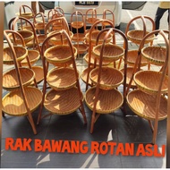 rak bawang rotan asli/ rak bawang 3 tingkat /ready stock