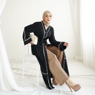 Abaya Monocme Full Kancing Depan Busui Friendly Fashion Wanita