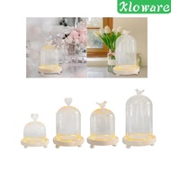 [Kloware] Clear Glass Cloche Dome Clear Bell Jar Creative Decorative Wedding Cloche Bell Jar Display Case DIY Dustproof Transparent Dome Cloche