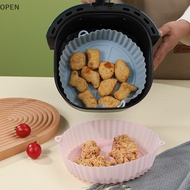 OP Silicone Air Fryers Oven Baking Tray Pizza Fried Chicken Airfryer Silicone Basket Reusable Airfryer Pan Liner Accessories SG
