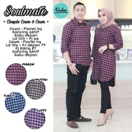 KEMEJA Soulmate flannel husband and wife couple clothes. Women's couple tunic and Soulmate men's shi