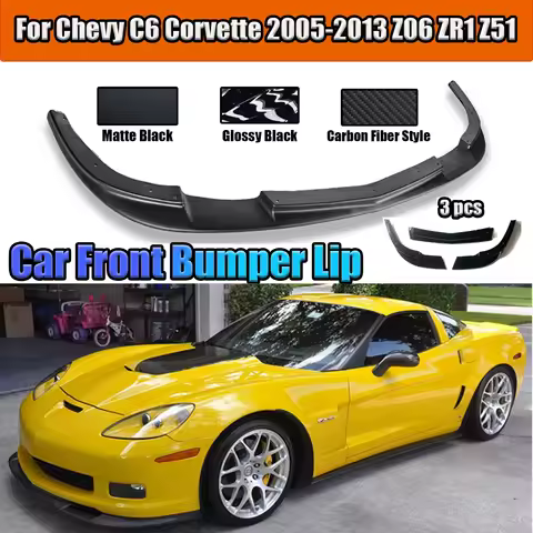 Car Front Bumper Lip For 2005-2013 Chevy C6 Corvette Z06 ZR1 Spoiler Splitter Wide Body Models Front