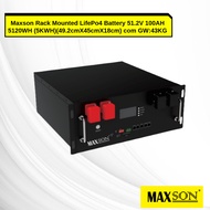 MAXSON RACK MOUNTED LifePo4 Battery 51.2V 100AH 5120WH (5KWH)(49.2cmX45cmX18cm) com GW:43KG