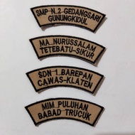 Embroidery Bet School Location Size 8x2.8 CM Can Request Name Available Many Colors Can Request Embr