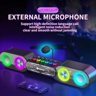 [ Biruborong ] NewRixing NR-666 Gaming RGB Bluetooth V5.0 TWS SoundBar 3D Surround Portable Speaker 