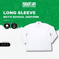 SWAN Premium Hard Collar White Shirt Kemeja Long Sleeve Boy's School Uniform