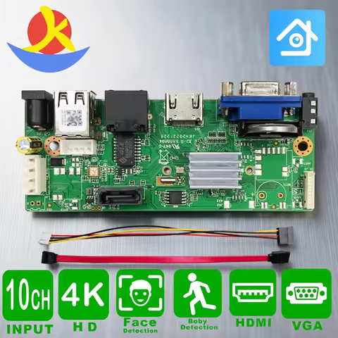 Xmeye 10Ch 4K Nvr Board Mstar Ssr621Q H.265Ai 14Tb Sata Face Motion Detection Onvif Icsee Cctv Nvr 8