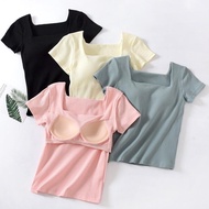 Moli Shirt With Bra / Kaos Dengan Bra / Atasan Korea / Kaos Wanita /