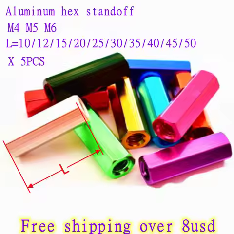 5pcs m4 m5 m6*10mm to 50mm colourful Aluminum Hex Standoff Spacer For RC Parts