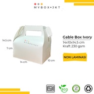 Gable Box Hampers Souvenir Gift Pack Snack Ivory Putih 14x10x14,5