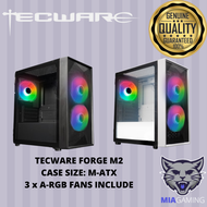 TECWARE FORGE M2 TG ARGB MATX GAMING CASE - WHITE / BLACK