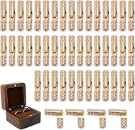 AHANDMAKER 50Pcs Brass Hidden Cylinder Hinges 270 Degree Folding 4mm Mini Barrel Hinges for Wooden J