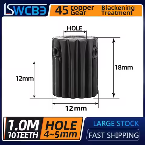 Spur gear 1 mold 10 teeth 1M10T metal motor boss gear hole 4/5 gear rack