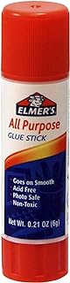 Elmers E510 Acid-Free Multi-Purpose Disappearing Non-Toxic Handy Twist-Up Washable School Glue Stick, 0.21 oz. Tube, 0.75" Height, 0.75" Width, 3.13" Length, Clear