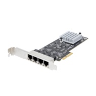 StarTech.com 4-Port 2.5Gbps NBASE-T PCIe Network Card, Intel I225-V, Quad-Port Computer Network Card