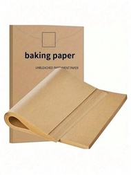 50/100入組羊皮紙烘焙紙張,預切割不沾烤盤紙適用於烘焙、烹飪、燒烤、空氣炸鍋和蒸鍋,適用於大多數烤盤