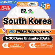 South Korea eSIM 5G 1-30Days 300MB-5GB Unlimited | Instant Email Delivery | High Speed Travel Data S