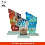 8094(GB) Crystal Glass Award Trophy Plaque (HADIAH SUKAN DAN HADIAH ANUGERAH CEMERLANG) Plak cenderahati