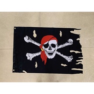Supply Jolly Roger Hole Distressed Pirate Flag Halloween Skull Banner Retro Decorative Flag