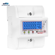 Ueb Official Mall ✪ DIN RAIL 3 เฟส 4 พลังงานลวดมิเตอร์ AC 380V 100A 50/60Hz Electric Meter LCD การใช
