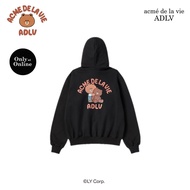 ADLV [acme de la vie] Bear Doll Hug Brown Line Friends Hoodie Black (50051SBBHDU_S6BKXX) hoodie hood