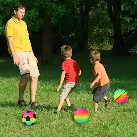 9 "color Soccer Basketball Rainbow Ball Color Inflatable Ball Ball Ball Inflatable Tour Beach Tennis