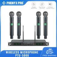 Phenyx Pro PTU-5000A Wireless Microphone System Professional 4-Channel UHF Wireless Mic Fixed Freque