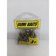 20pcs 3grams Gumi Bait Sinker Lead Weight Ajing Fly