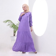 Gamis Polos Premium Wanita Terbaru Simpel Elegan Busui Friendly Resleting Depan Twill Pekalongan Baj