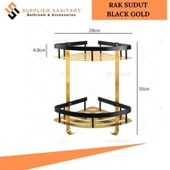 Black Gold 2-Tier Corner Shelf / Soap Shelf Shampoo Shelf Bathroom Shelf