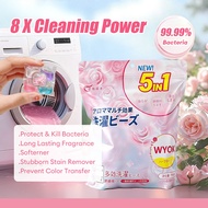 Japan Hot🔥🔥 5 IN 1 Laundry Capsules Fragrance & Anti-Mite 99% Antibacterial Multi-Purpose Laundry Be