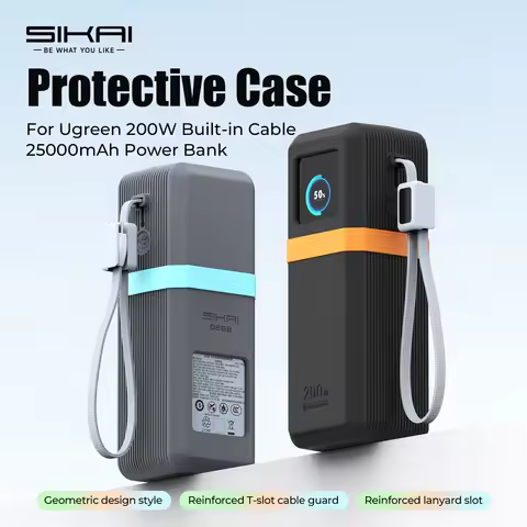 SIKAI Silicone Case for UGREEN Nexode 200W PB728/722 25000mAh PowerBank Travel Shockproof with Cable