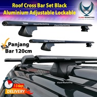 Universa Roof Rack Roof Carrier Box Bicycle Roof Cross Bar Set Black Aluminium Adjustable Lockable -120cm