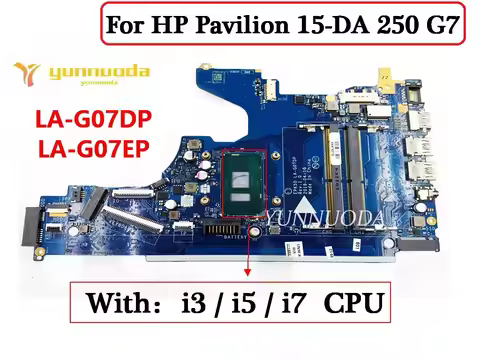 LA-G07EP LA-G07DP For HP Pavilion 15-DA 250 G7 Laptop Motherboard With I3 I5 I7 CPU L20373-601 100% 