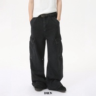 BARON "Knight" Baggy Cargo Jeans กางเกงยีนส์ทรงหลวมแบบคาร์โก้ ยีนส์ขากระบอกใหญ่ ยีนส์สีฟ้า น้ำเงิน ด