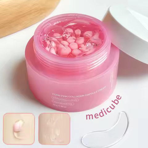 PDRN Pink Collagen Capsule Cream with Niacinamide Cream for Uneven Skin Tone Lightweight Face Moistu