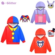 Anime The Amazing Digital Circus Costume for Kids Boy Girl Clown Jacket Hoodies  Mask Halloween Cartoon Character Birthday Clothes Gift 2pcs Set