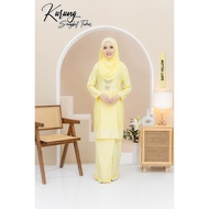 Habibi Boutique | Baju Raya | Bridesmaid | Kurung Moden Songket Tabur Soft Yellow | Plus Saiz