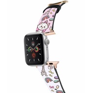 迪士尼瑪麗貓十字壓紋牛皮Apple Watch真皮皮革錶帶 5441