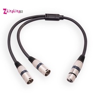3 Pin XLR Female to Dual XLR Male Y Splitter Cable, XLR Splitter Cable, Microphone Splitter Cord Aud